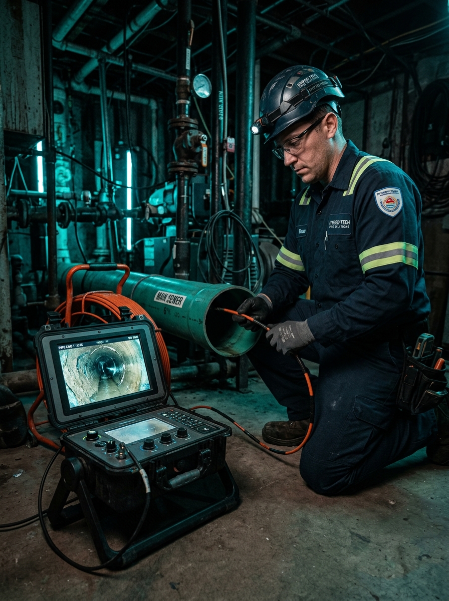 Técnico operando cámara HD